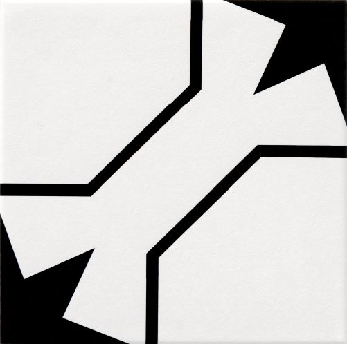 Black and White Borhemia Style Glazed Porcelain Tile20*20cm