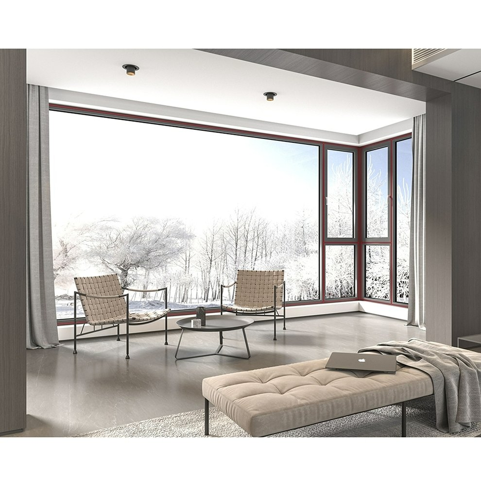 High-Precision Aluminum Material 5mm Tempered Glass Aluminum Double Sided System Window