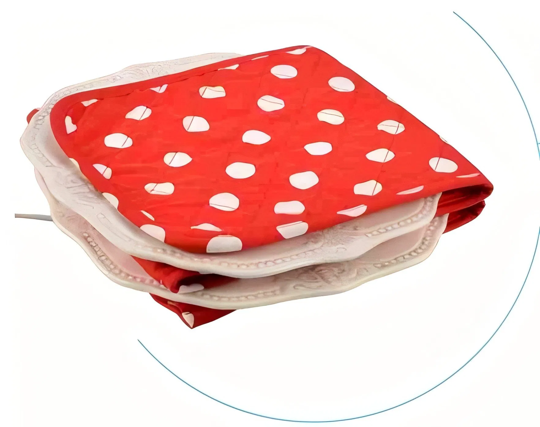 Stylish Heated Plate with Red Polka - DOT Design: Quick - Warm Function