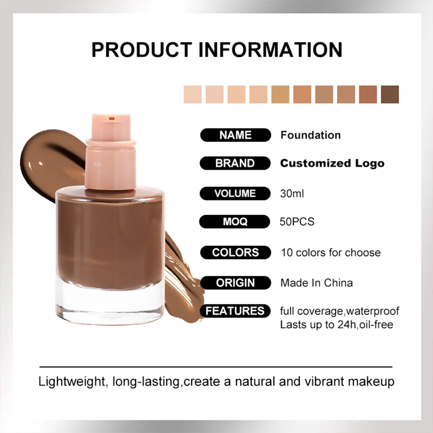 High Quality Moisturizing Foundation Professional Make up Liquid Cheap Foundation