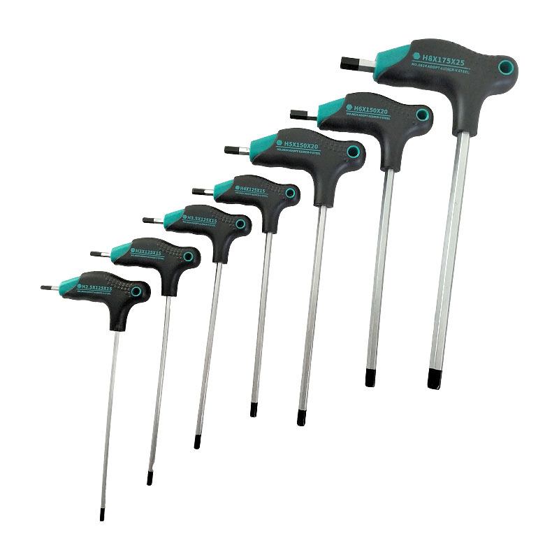 Plastic-Handled T-Shaped Allen Wrench, Flat-Head Walking Stick Type, Extended and Labor-Saving Hand Tool