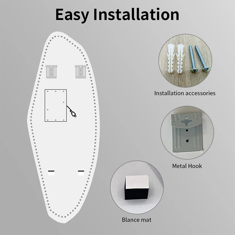 Unique Irregularly Shaped Dressing Mirror with Light for Elegant Spaces