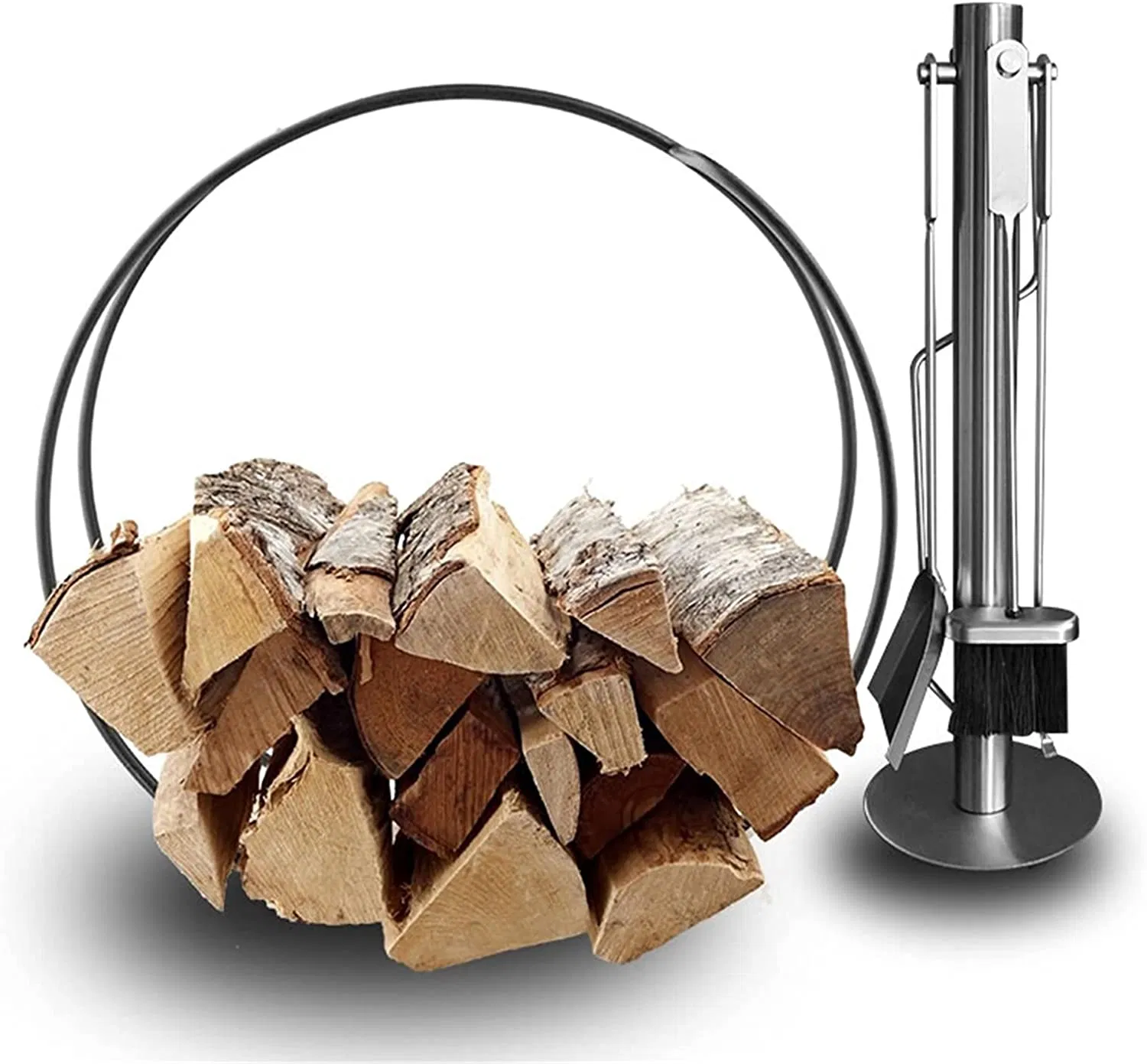 Round Metal Fire Wood Rack for Home Deco and Furniture and Display