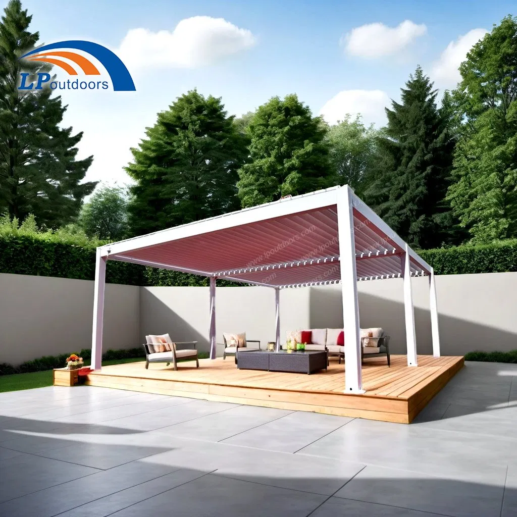 Versatile Aluminum Pergola for Patios with Unique Louvers Design