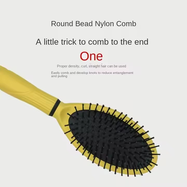 Golden Ionic Hair Comb with Air Cushion for Gentle Massage