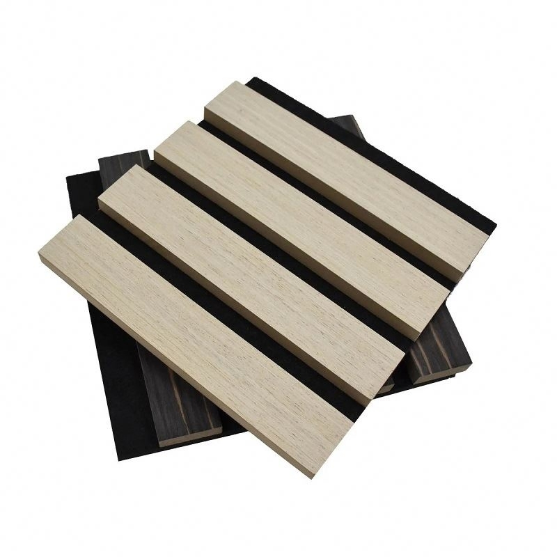 Luxury Wood Veneer Acoustic Slat Panel for Home Decoration and Sound Absorption