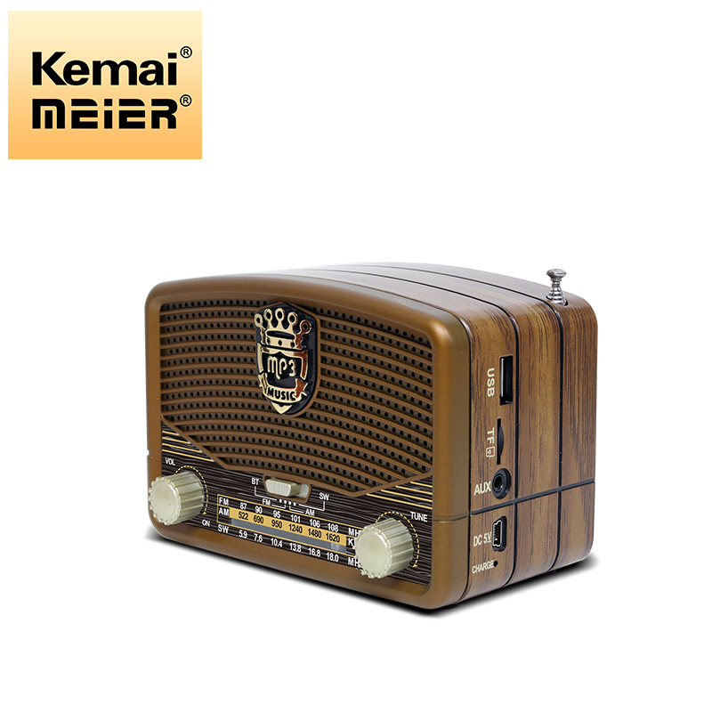 Factory Price Retro Multi Band Wooden Rechargeable Radio with Wireless Link USB MP3 Player Function