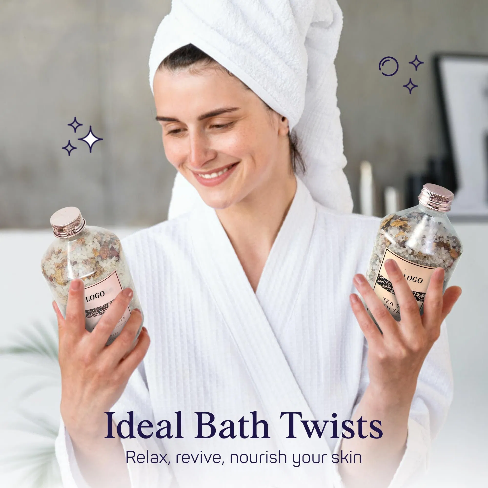 Beauty Cosmetics Skin Care Aromatherapy and Relaxation Petal Effervescent Mineral Bath Salts