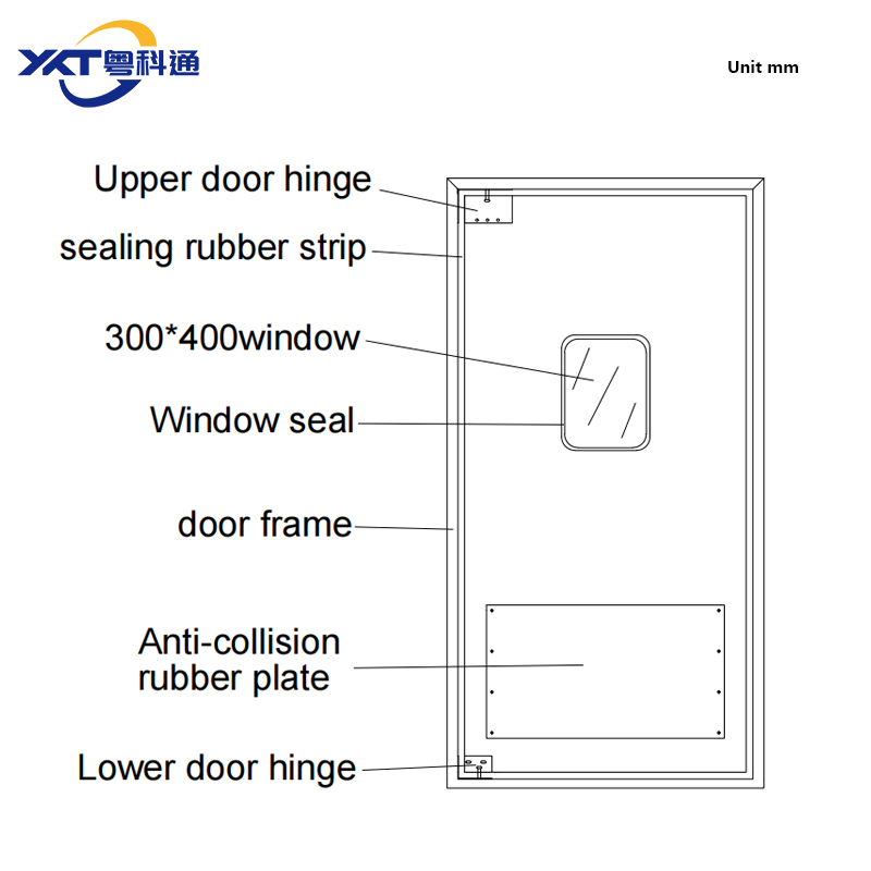 Commercial Kitchen Double Hinged Swing Door Stainless Steel Metal Door for Restaurant