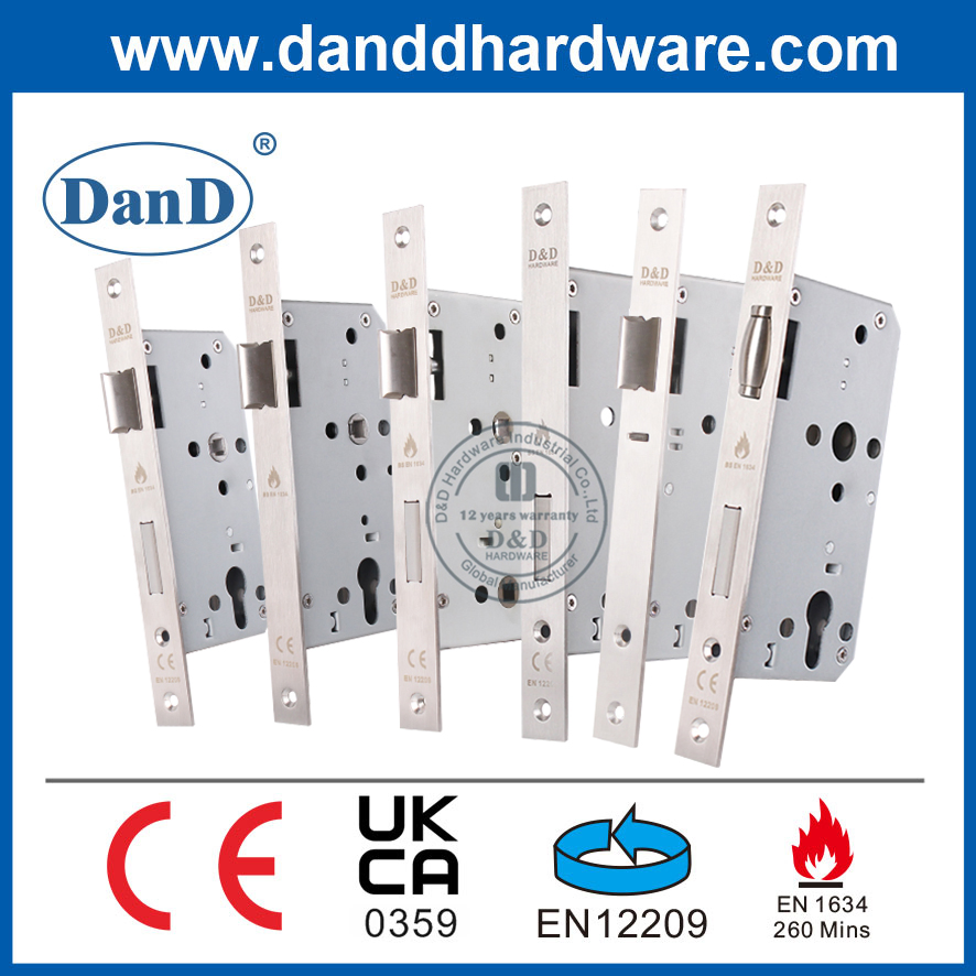 Euro Fire Rated SUS304 Mortise Night Lock for Safety