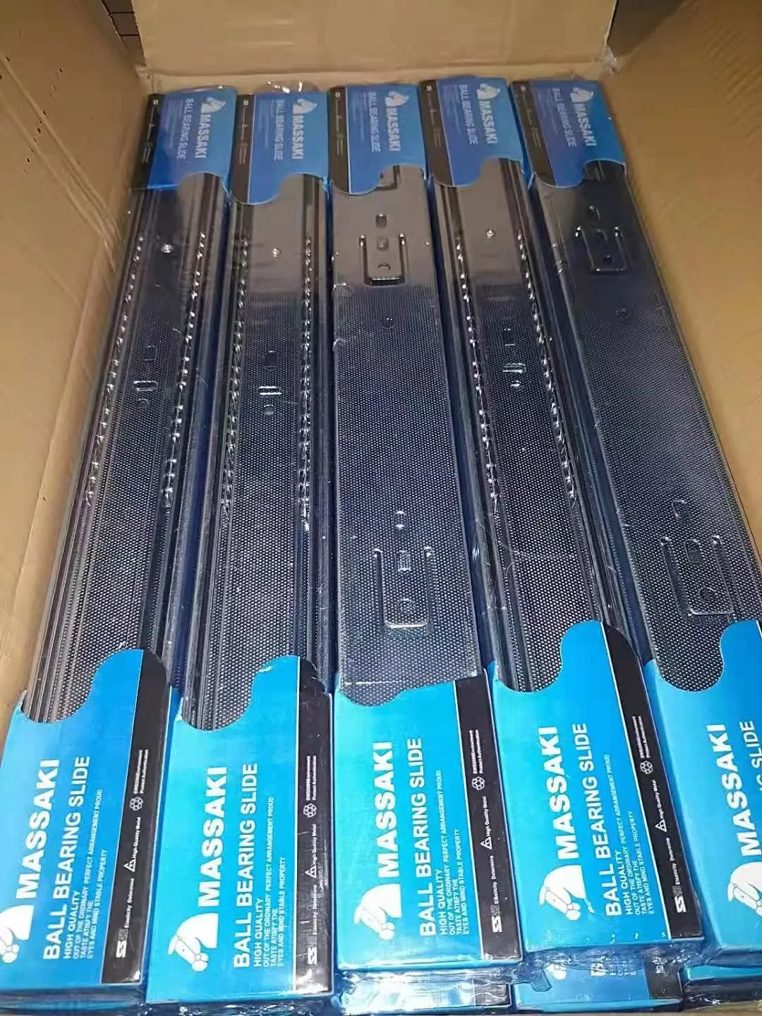 Top Quality Telescopic Drawer Channel /3-Fold Steel Ball Bearing Slide