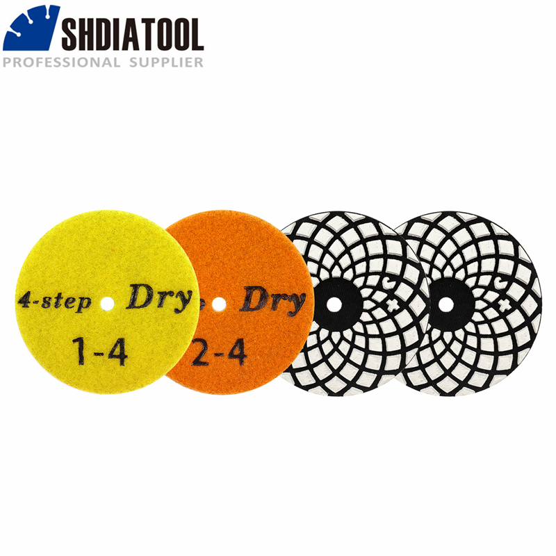 1set 4-Steps Diamond Resin Polishing Pad Wet Polishing Tool for Granite Marble