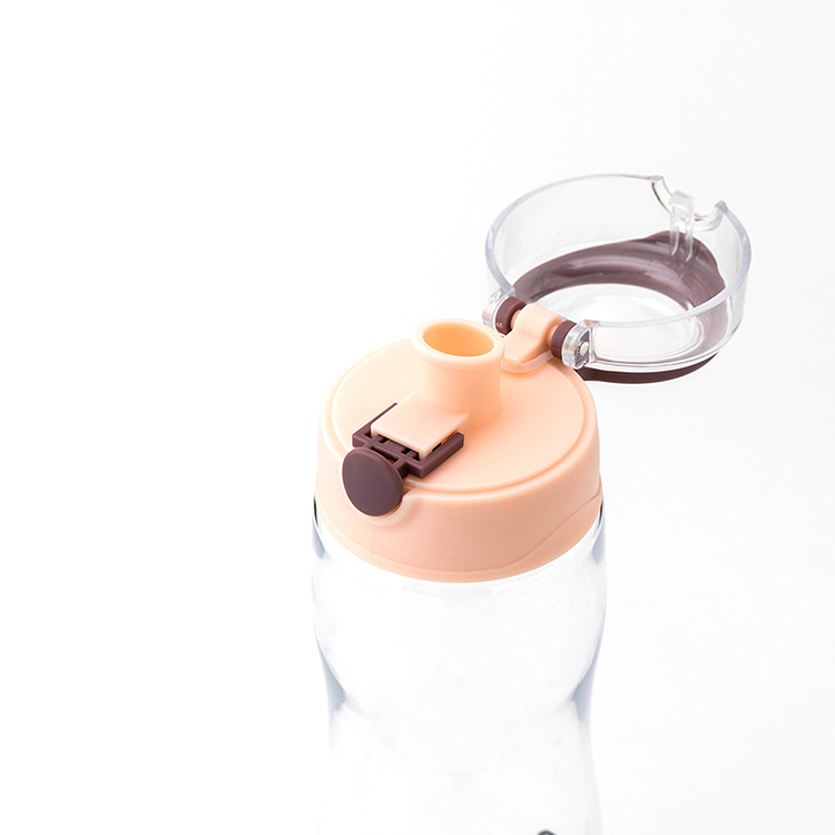 Grink 700ml BPA-Free Material Food Grade Tritan Plastic Sports Water Bottle with Flip Lid Pink