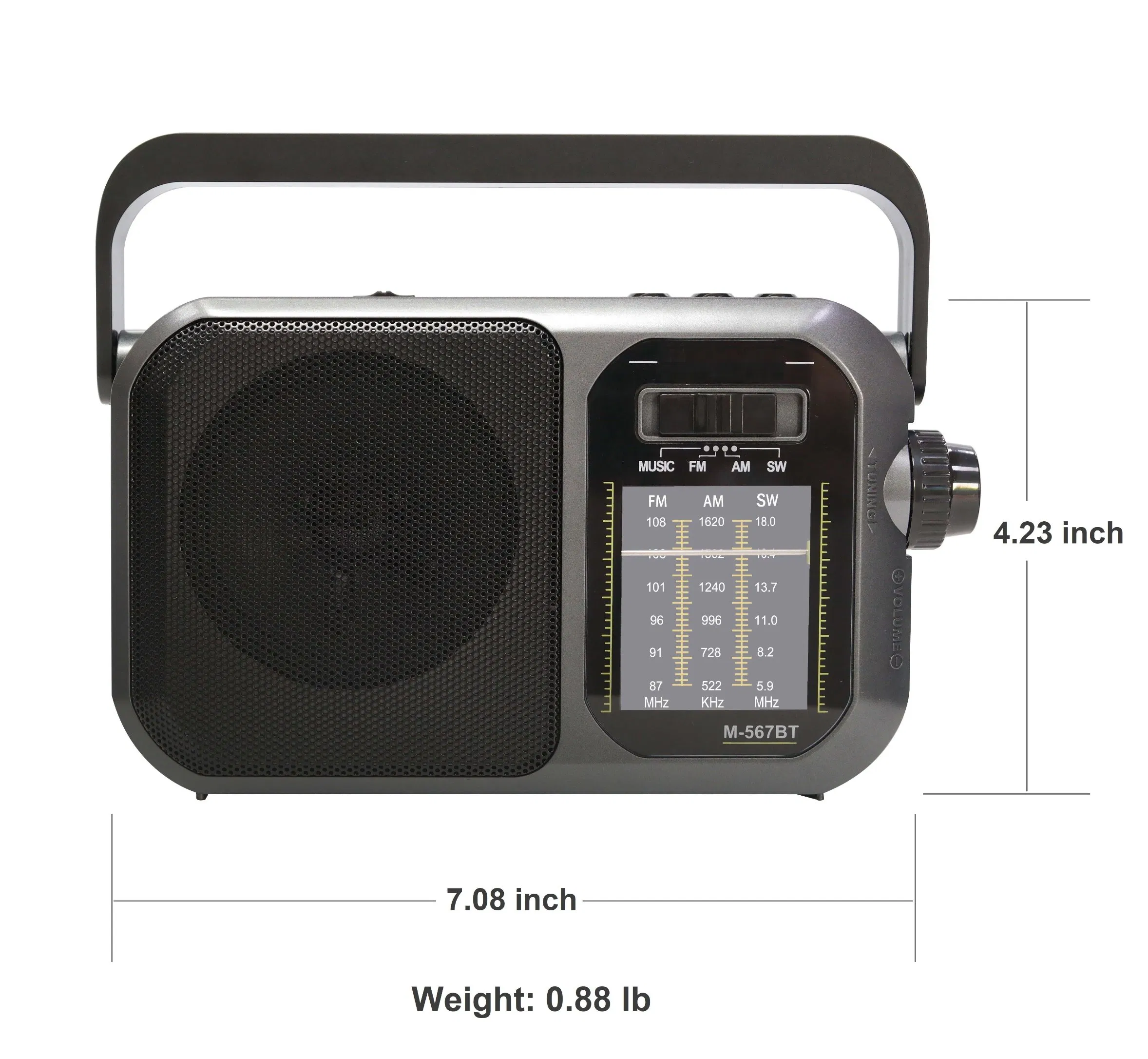 Портативное радио FM/AM с Bluetooth, MP3 и фонариком