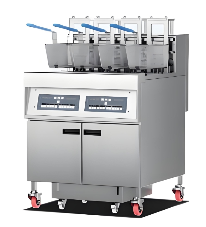 Electric Deep Fryer with Oil Filtering Lifting Baskets - Double Bar Design