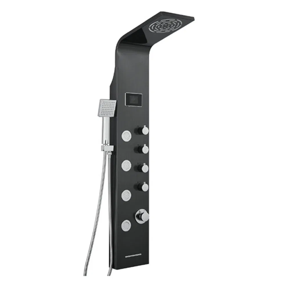 Luxury Stainless Steel Shower Panel with Waterfall and Rain Shower Features