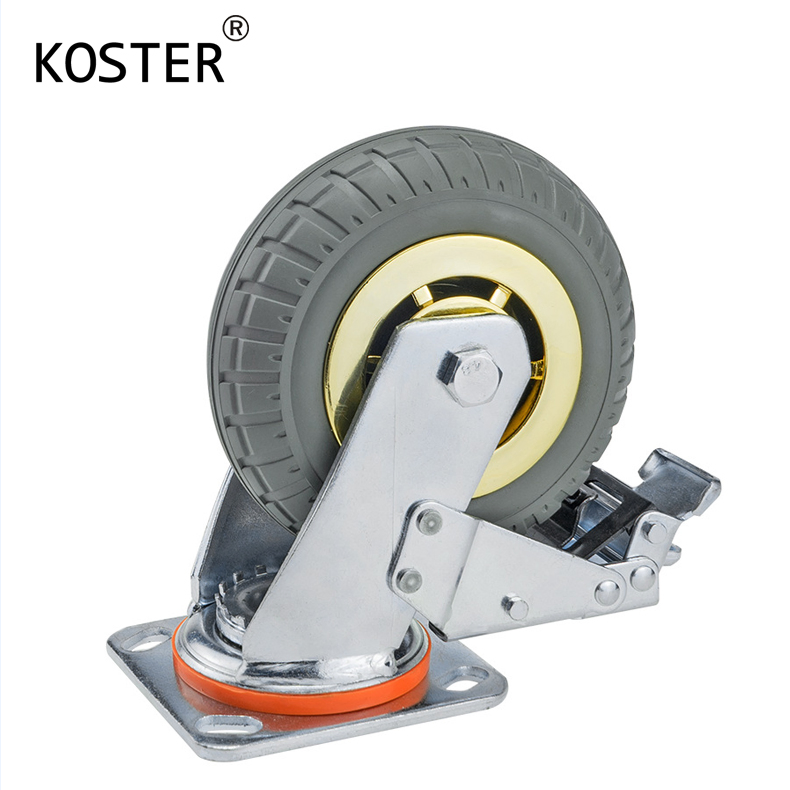 300kg High Quality Heavy Duty Golden Caster Wheel with Brake