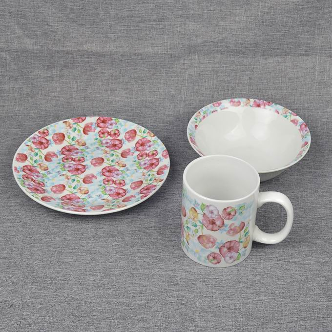 3PCS Children Dinner Set Porcelainware Ceramic Tableware