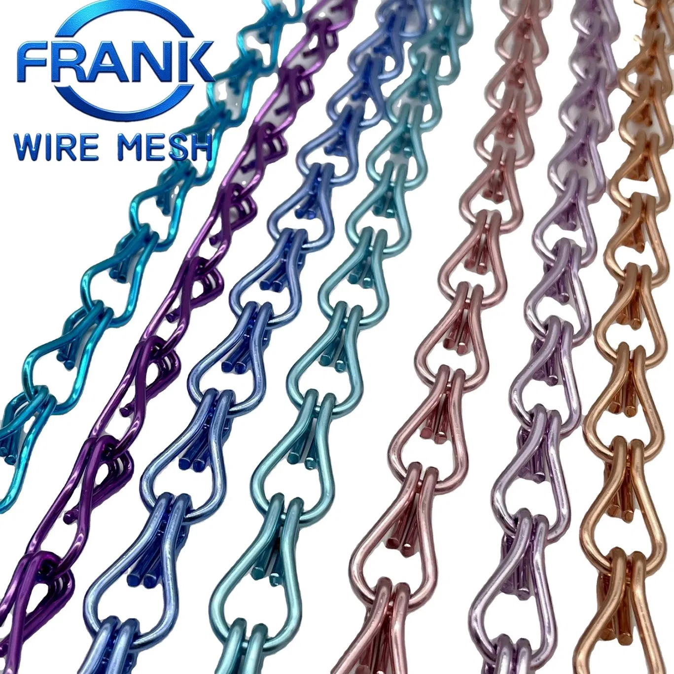 Light Luxury Styles Aluminum Double Hook Chain Fly Curtain Mesh for Headline Wall Decorative