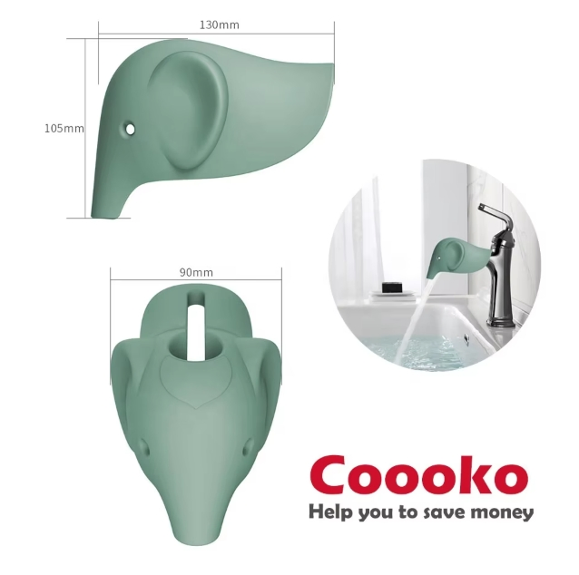Elephant Faucet Cover for Kids Silicone Bath Spout Protector with Easy Installation