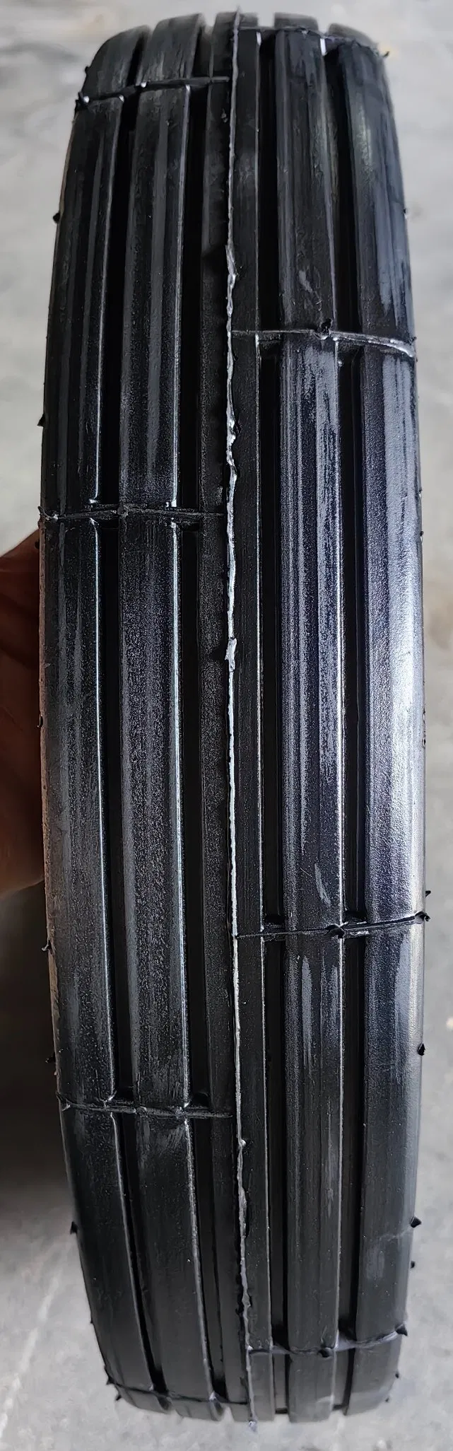 Wheel Barrow Tire and Wheel 4.00-10 Ribbed Tread