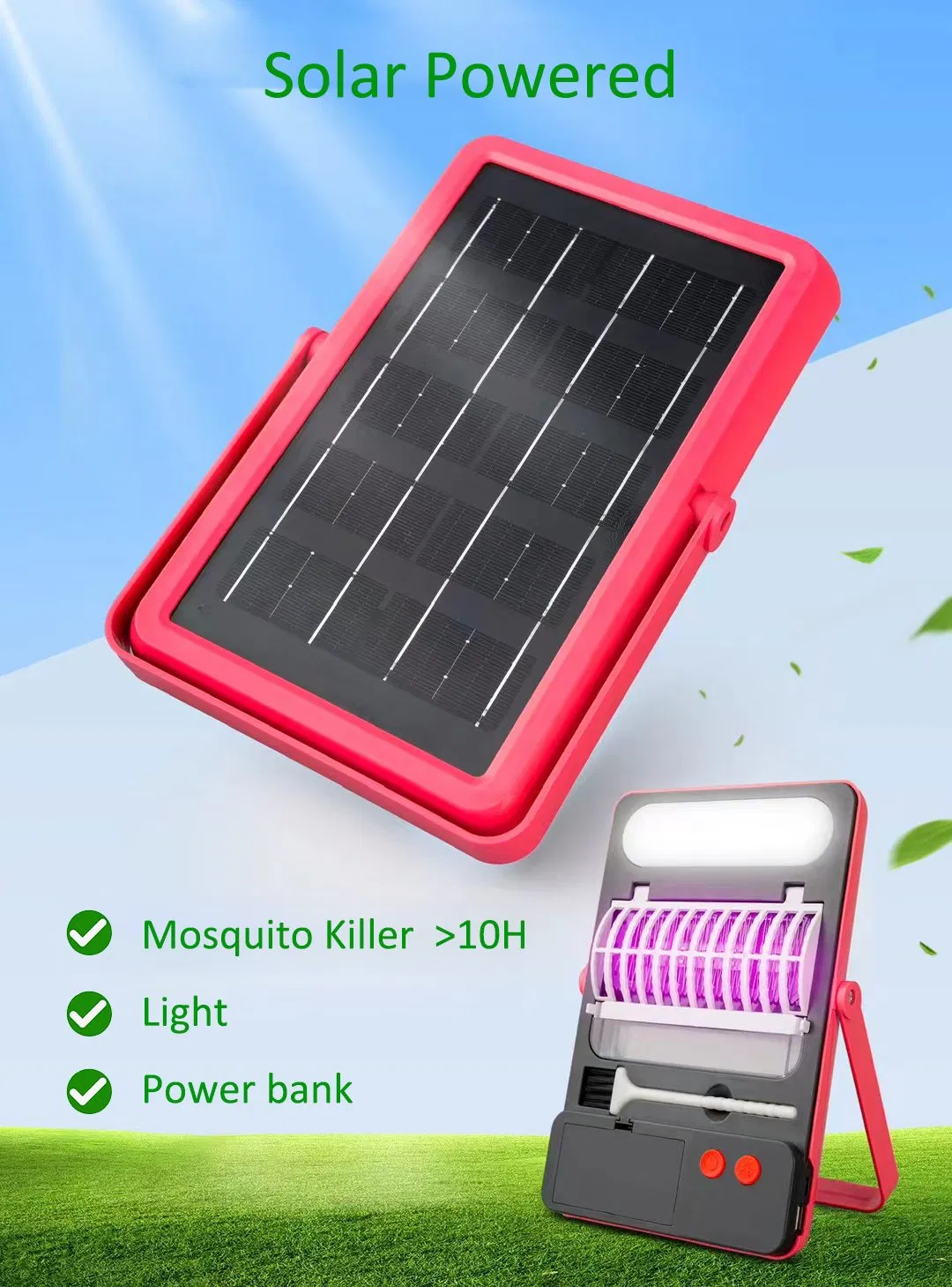 Solar Powered Portable Camping Mosquito Killer LED Light