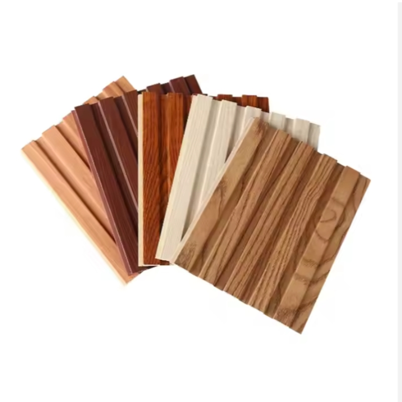 Waterproof Co Extrusion Exterior Wood Composite Hollow Fluted WPC Cladding Boards Facade House Decor Outdoor WPC Wall Panel