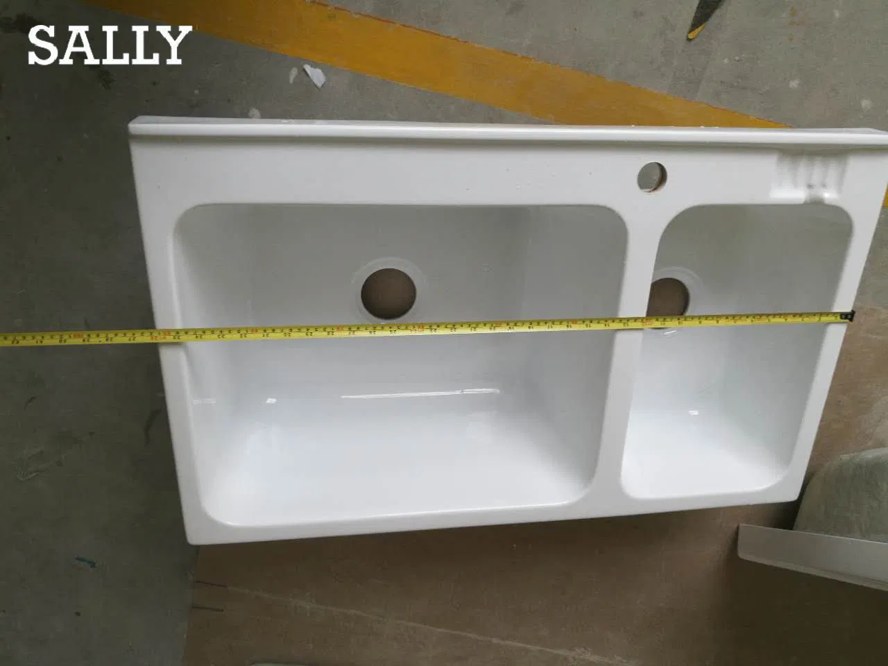 Modern Acrylic Double-Bowl Laundry Drop-in Sink for Homes