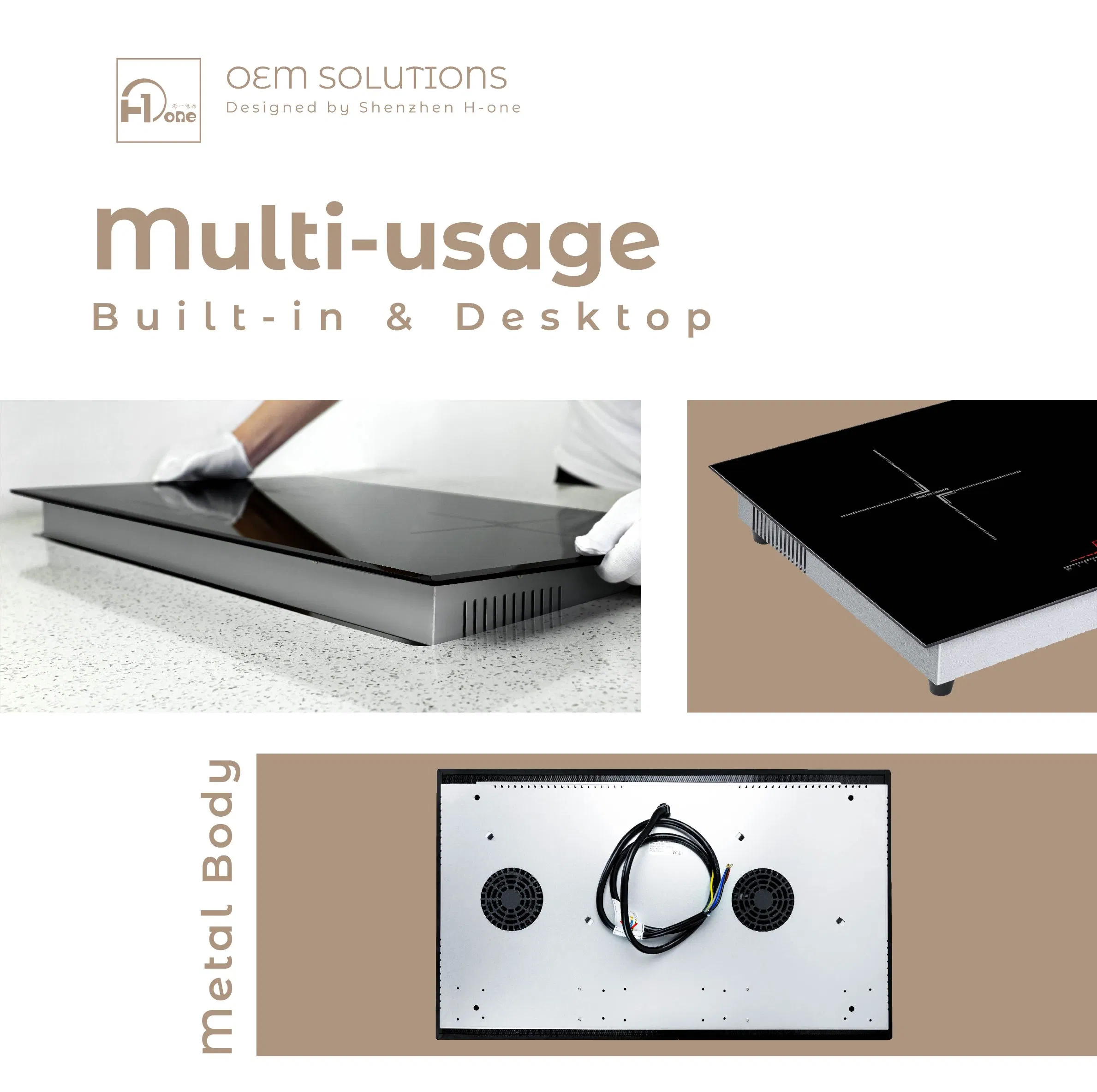 Built in Double Induction Cooktop 2000W Digital Electric Sensor Touch Stove