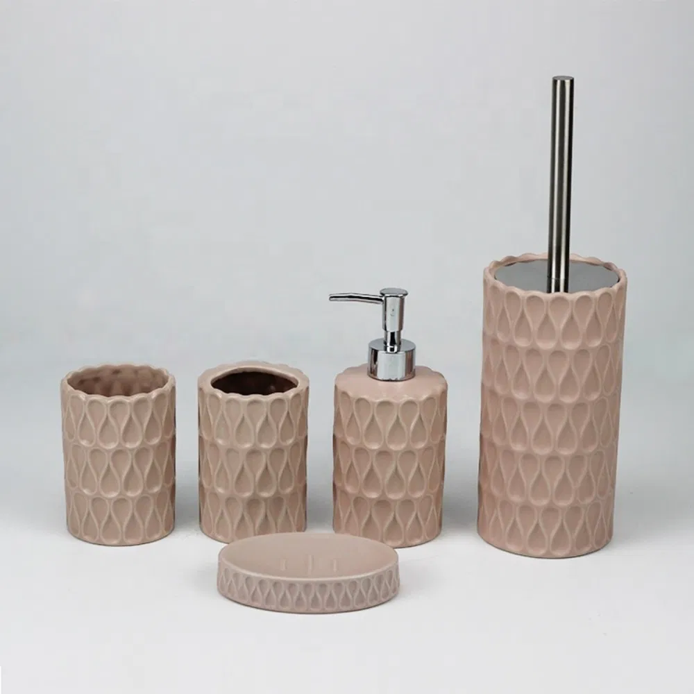 Modern Ceramic 4-Piece Bathroom Set with Identification