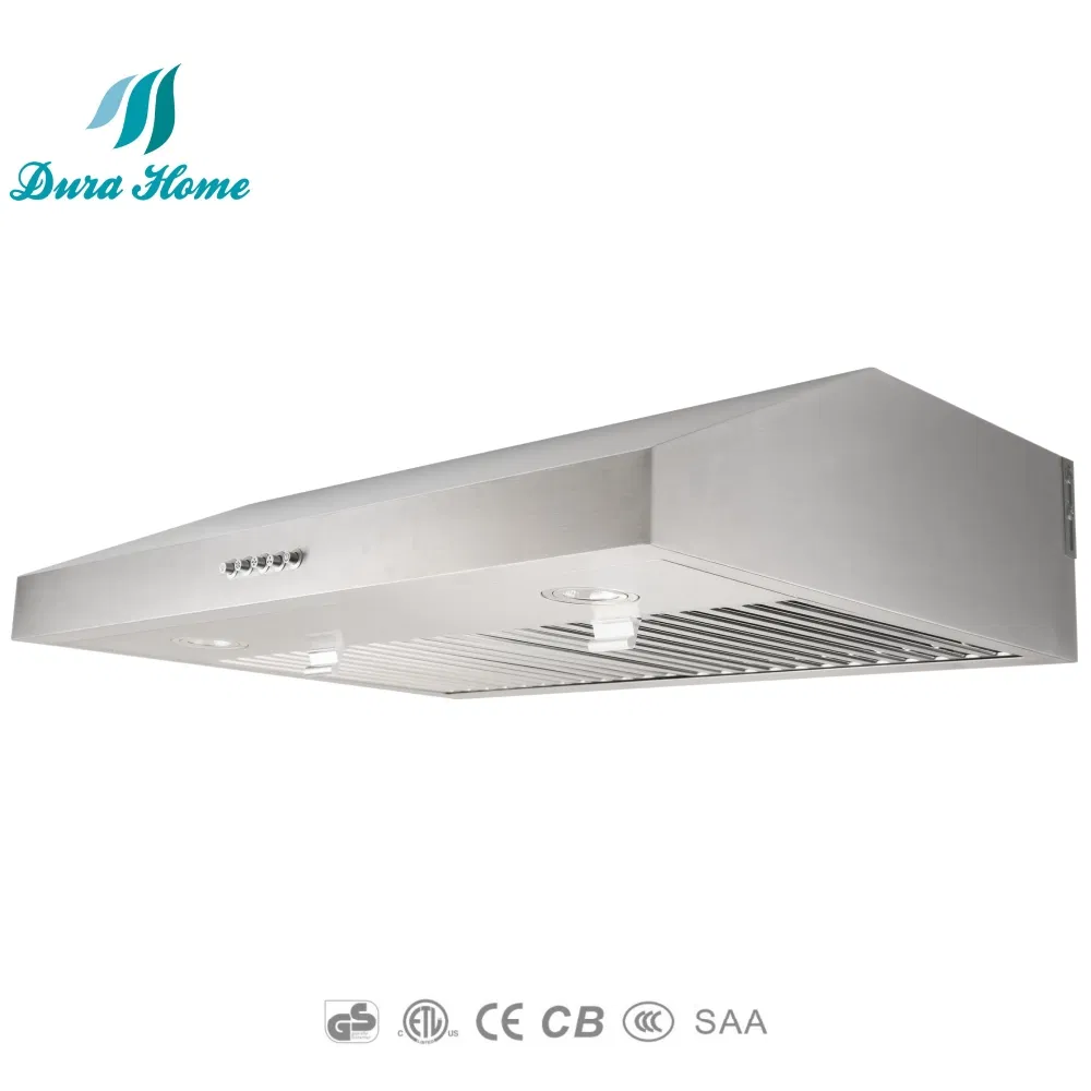 Sleek Black Kitchen Range Hood, 55dB Noise Level, 900 Cfm Power
