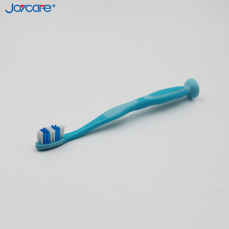 Colorful Soft-Bristled Child Toothbrush with Suction Cup Base