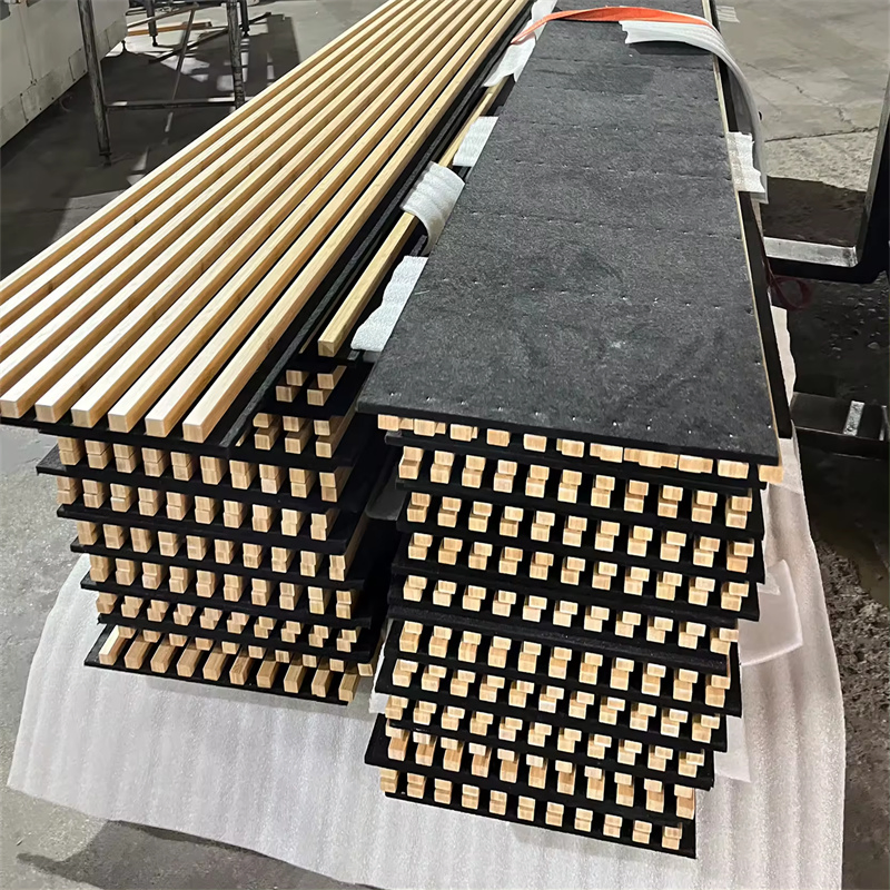 Bamboo Sound-Absorbing Wood Slatted Acoustic Wall Ceiling Panel for Building Material