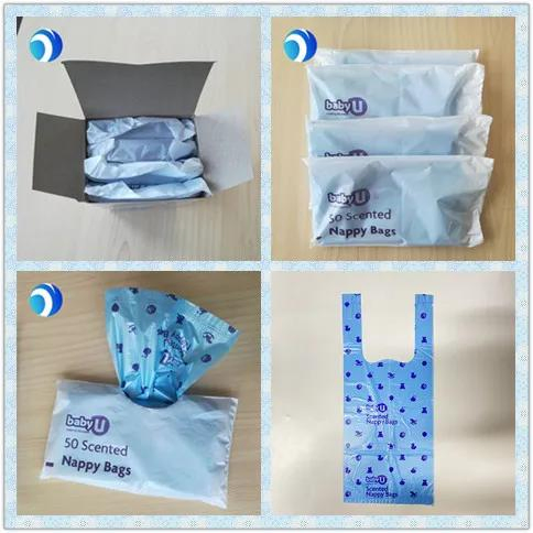 Factory Direct Sales Low Price Disposable of HDPE/LDPE High Quality Degradable Environmental Protection Custom Printing Recyclable Baby Nappy Bag