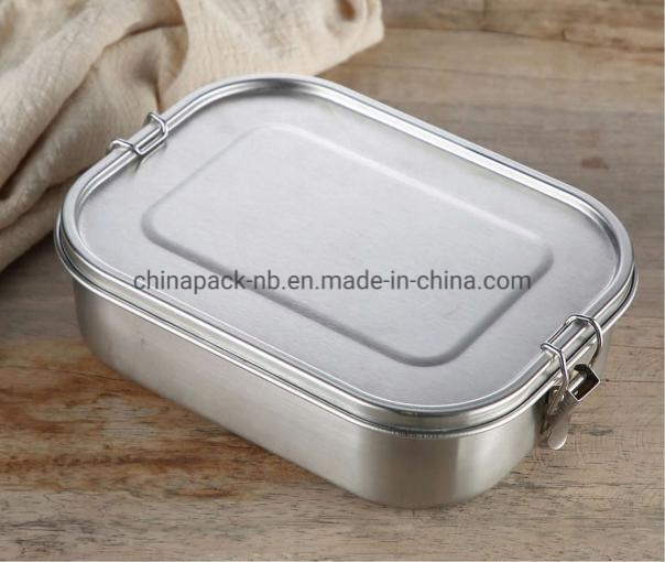 Food Grade Rectangular Metal Stainless Steel Bento Lunch Box