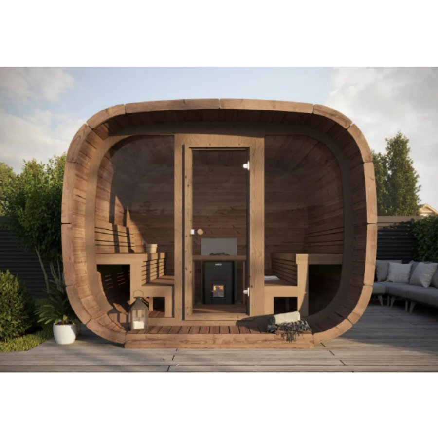 Сауна садовая на 4 человека с сухим паром, 6 кВт