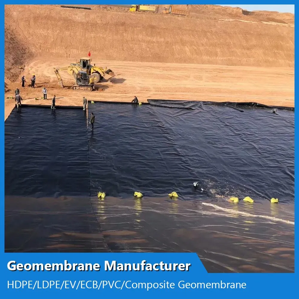 ASTM Virgin Material 0.2mm/0.5mm/0.75mm/1mm/1.5mm/2mm Waterproof HDPE Geomembrane Manufacturer