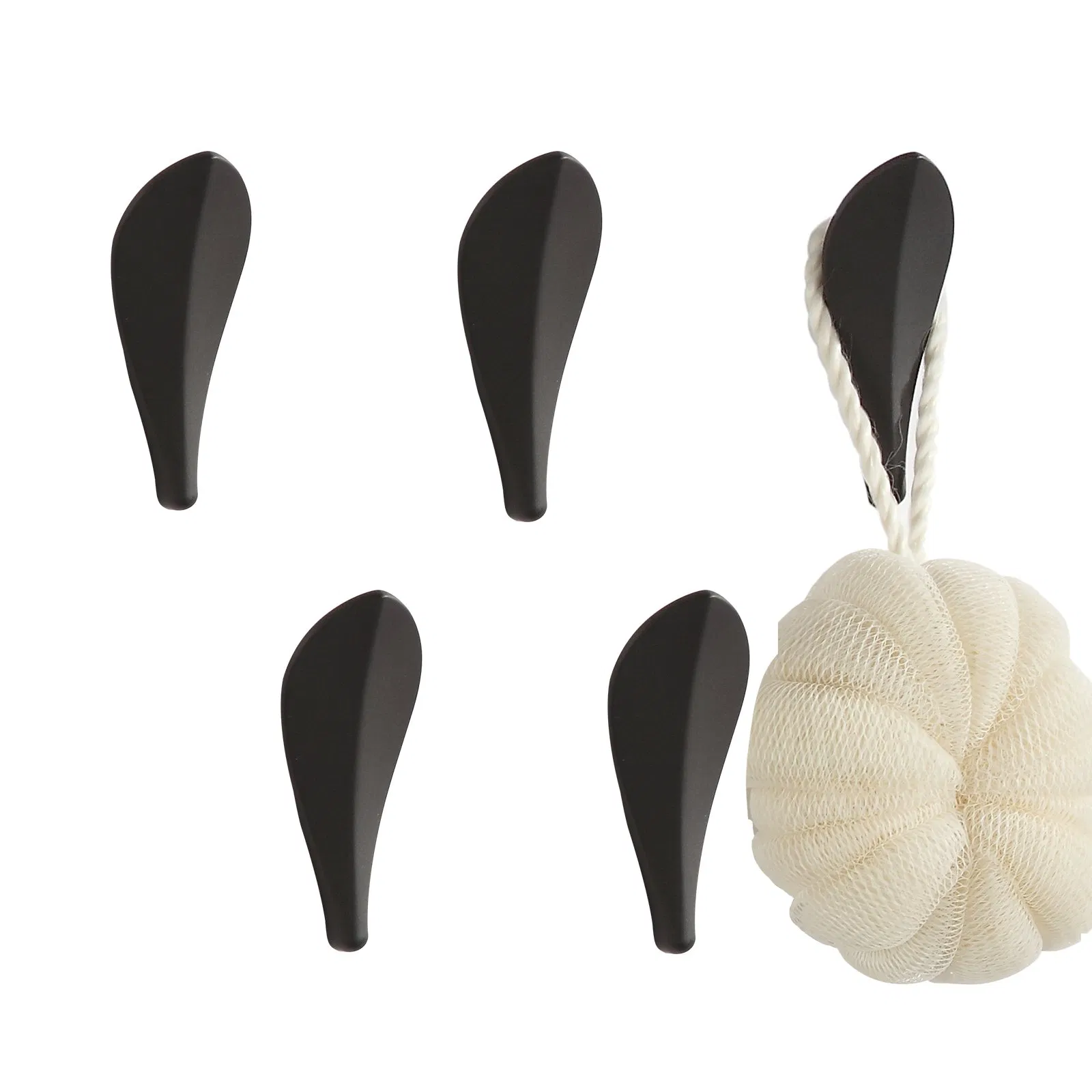 Настенный крючок для одежды Leaf Black