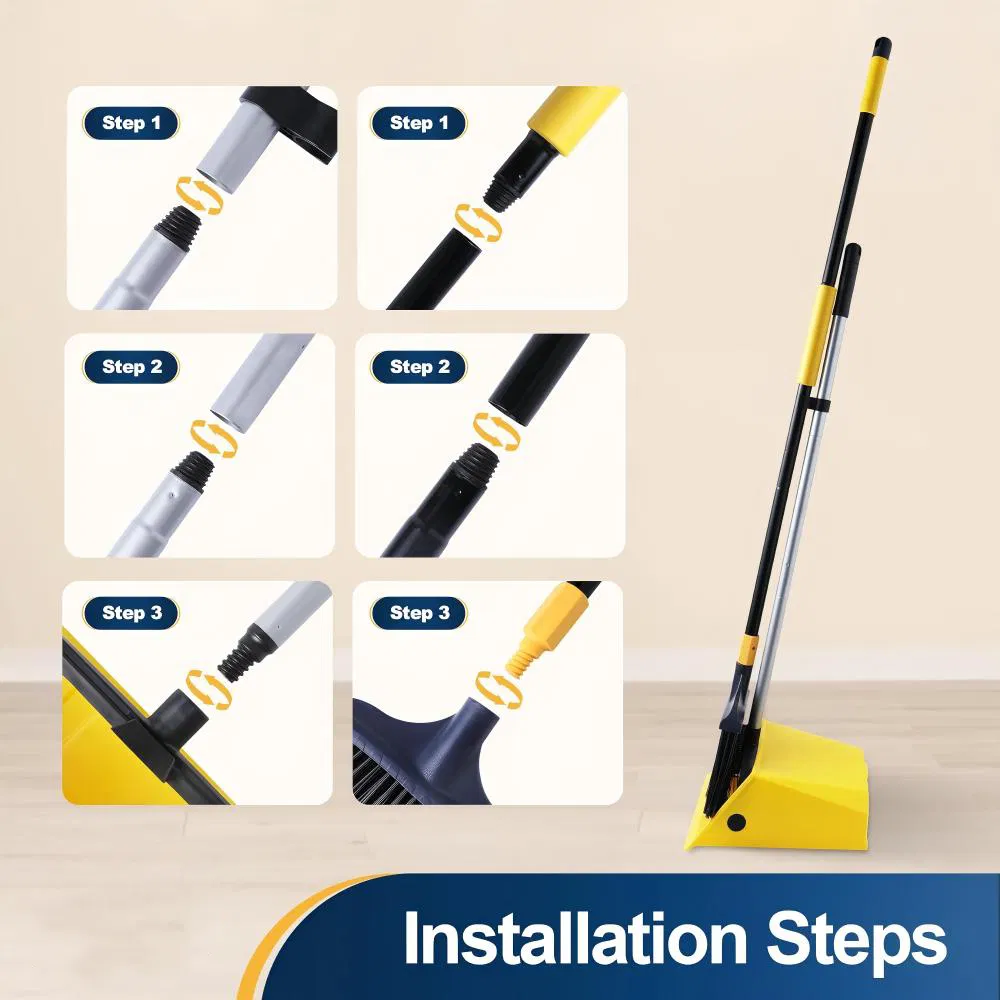 Eco-Friendly Long Handle Broom and Dustpan Set for Effortless Cleaning