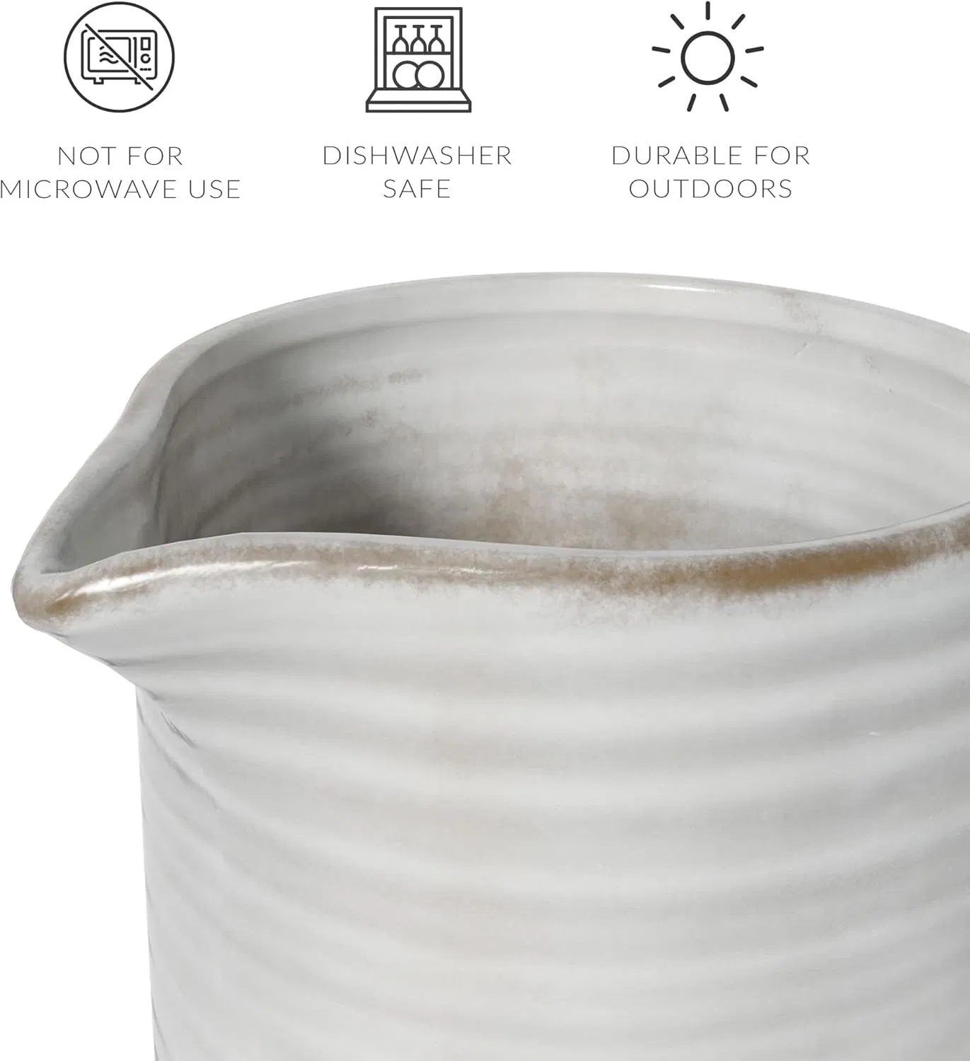 Rustic White Water Pitcher Ceramic Milk Jug