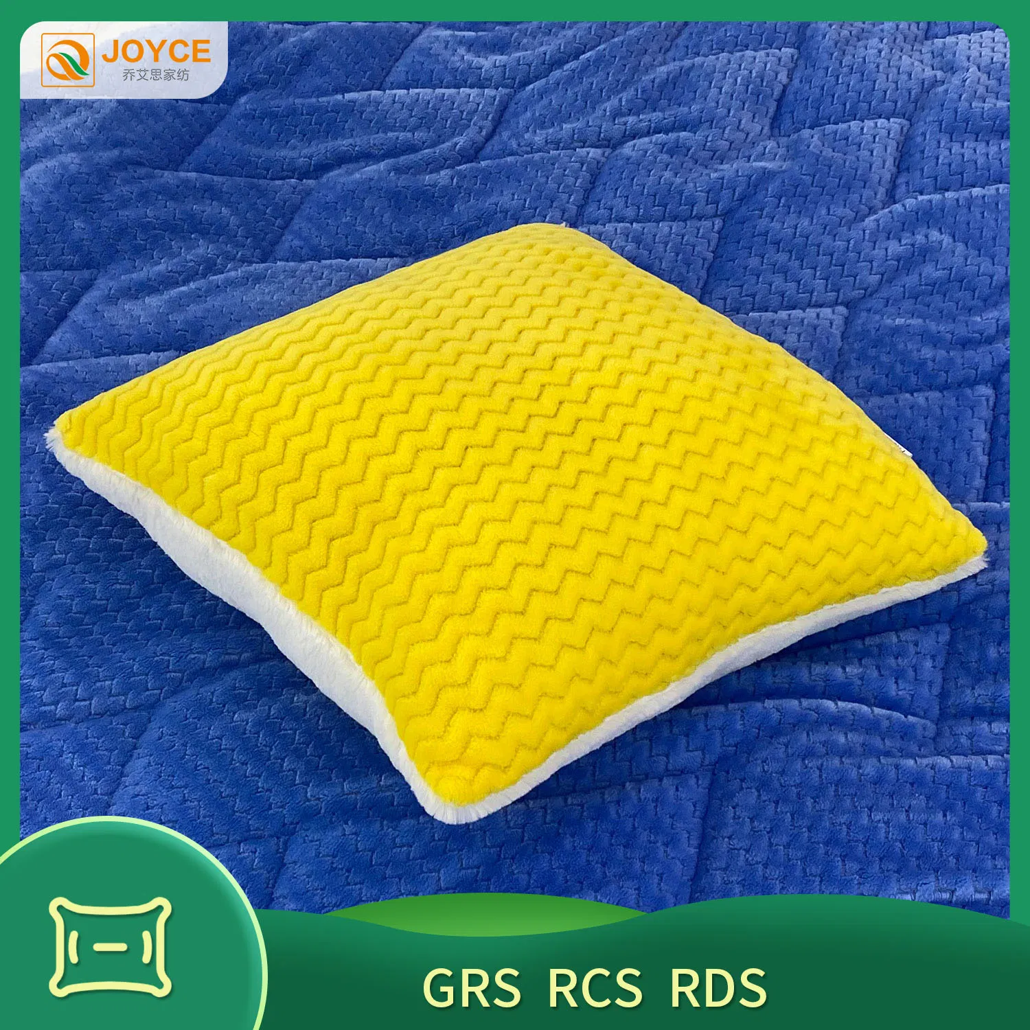 45*45 Breathable Comfortable Blue Yellow White Softness Flannel Pillow Cushion