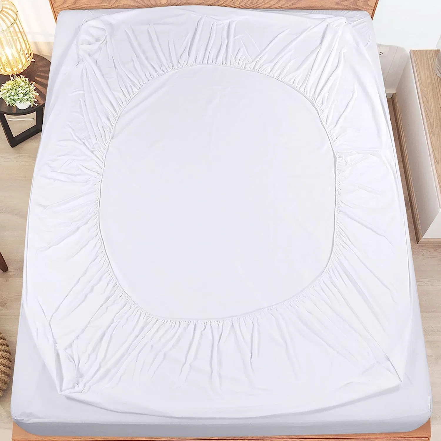 100% Polyester Microfiber Terry Fitted Sheet Waterproof Mattress Protector Mattress Cover