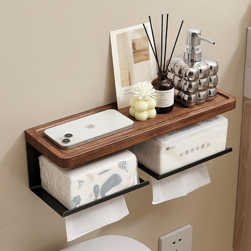 Handcrafted Wooden Box: Kitchen Tissue and Toilet Paper Roll Dispenser