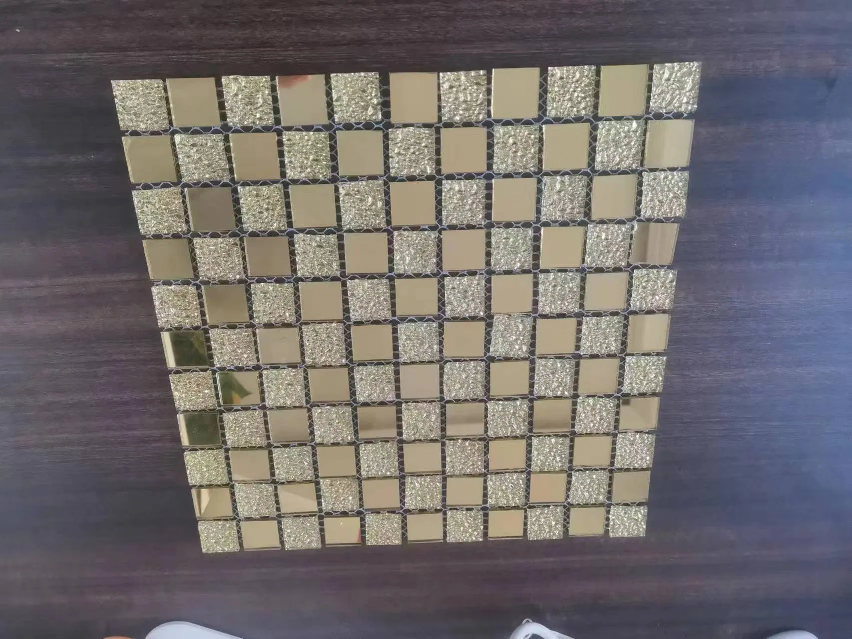 Decorative 3D Wall Panels Kitchen Glass Mirror Rose Gold Mosaic Tiles