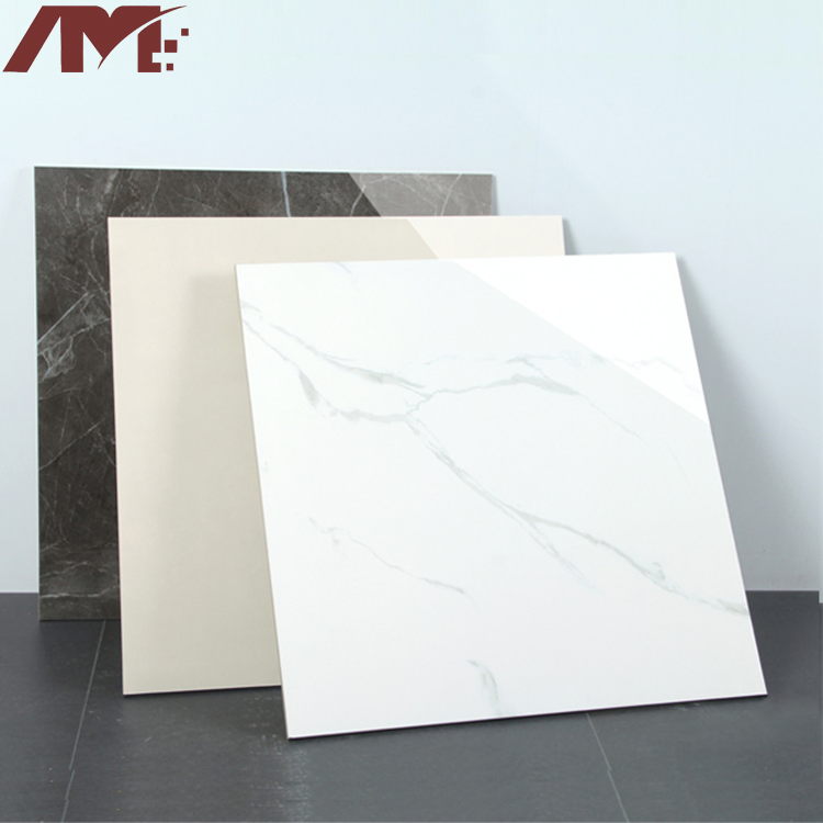 Carrara Design Ceramic Polished White Marble Looking Porcelain Floor Tile Price