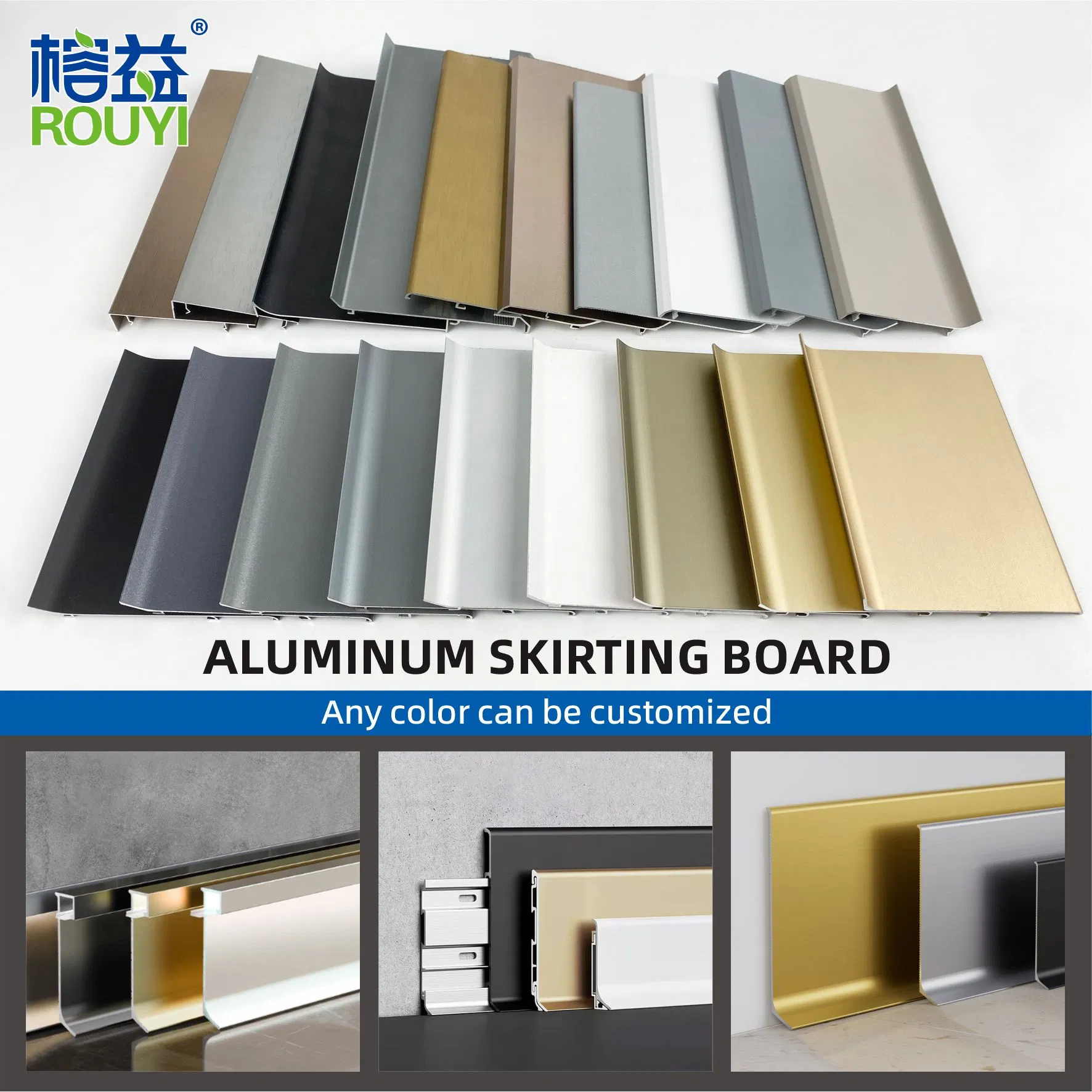 Foshan Custom Wholesale Factory Rust Resistant Hotel Aluminum Skirting Board
