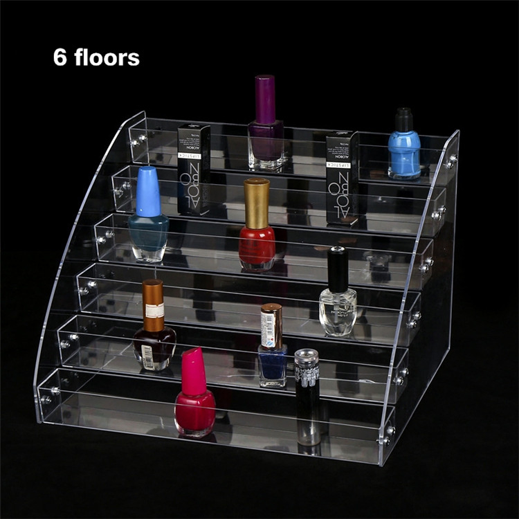 Customized High Quality Nail Polish Shelf Popular Nail Salon Clear Triangle Storage Rack Nail Polish Display Stand