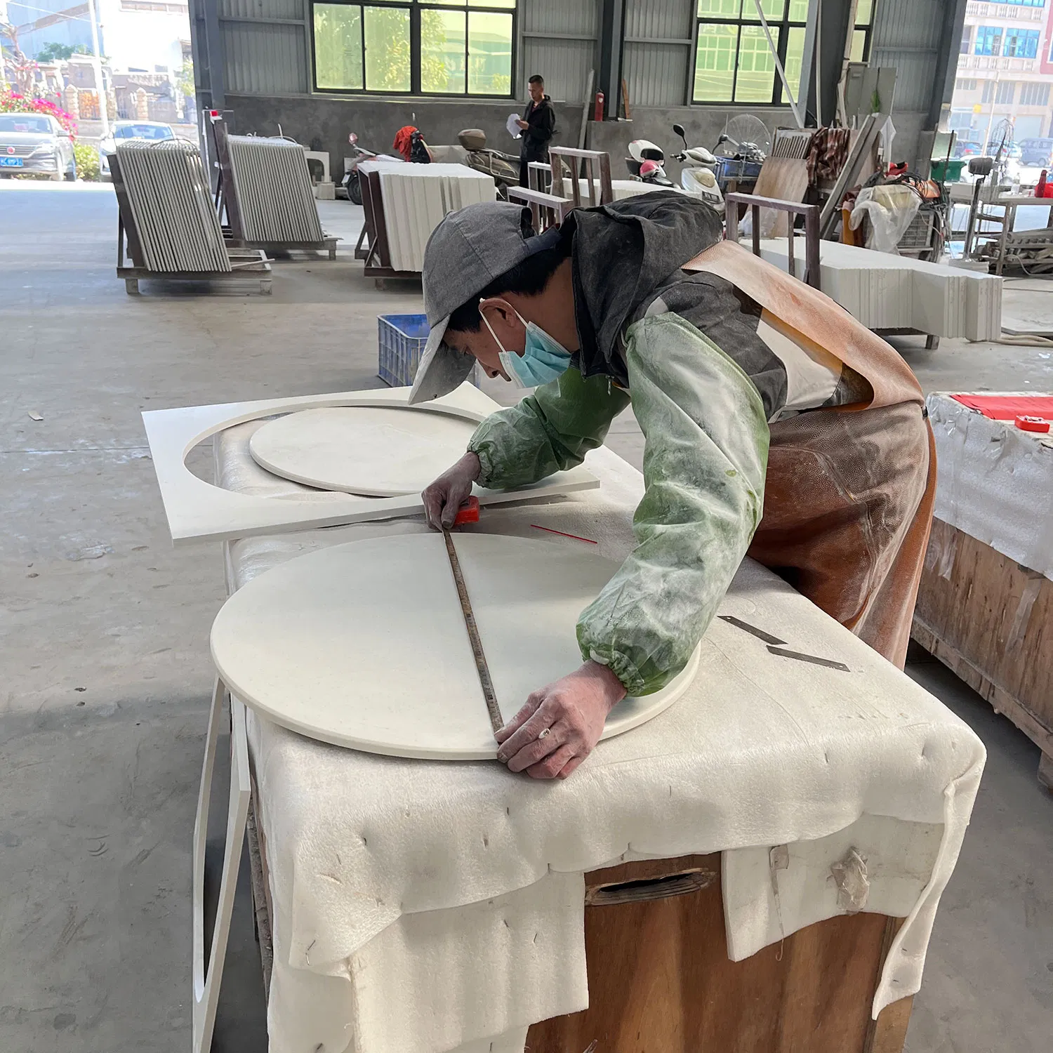 Solid Surface Quartz Top Counter Quartz Table for Restaurant Top Counter Quartz Table