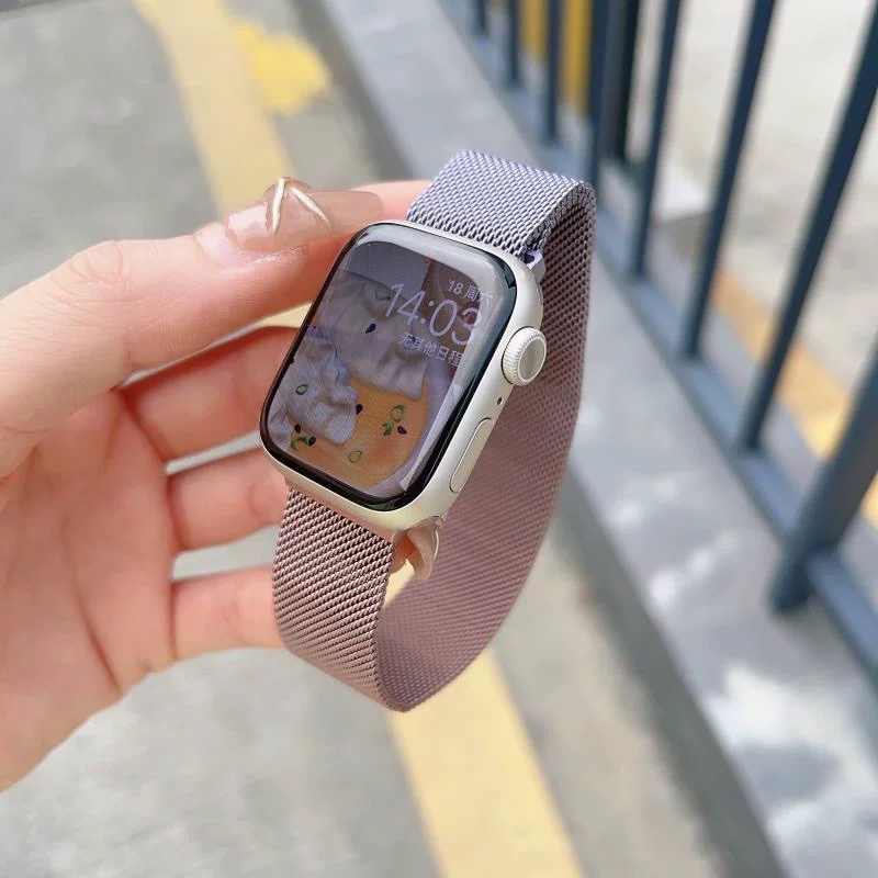 Electroplating Gradient Magnetic Mesh Metal Strap for Apple Watch