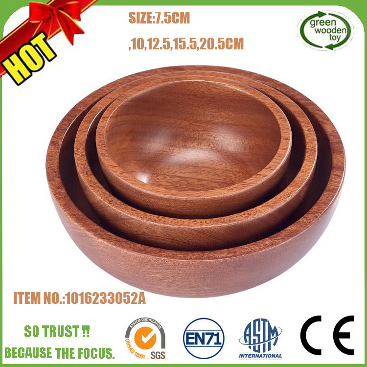 2024 Acacia Cheap Teak Olive Wholesale Salad Lacquer Wooden Bowls